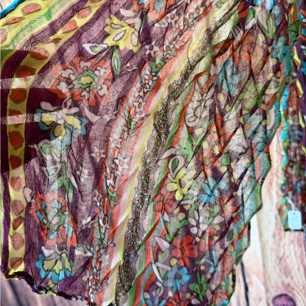 Floral Multicolor Scarf - Picture 2 of 3